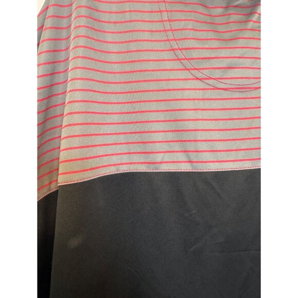 Reebok Golf Playdry Polo Shirt Mens 1XL Black Red Striped Short Sleeve Polyester - Picture 3 of 5